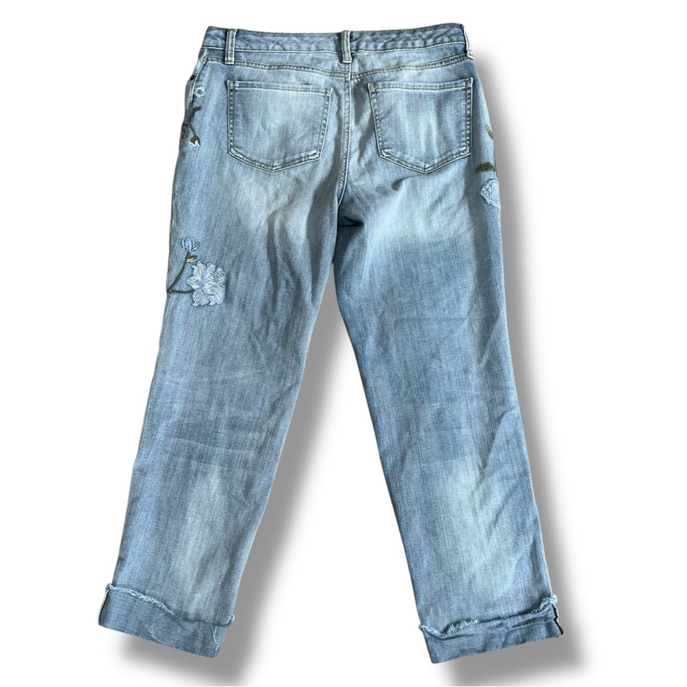 Time and Tru Light Blue Embroidered Boyfriend Jeans - Picture 8 of 8
